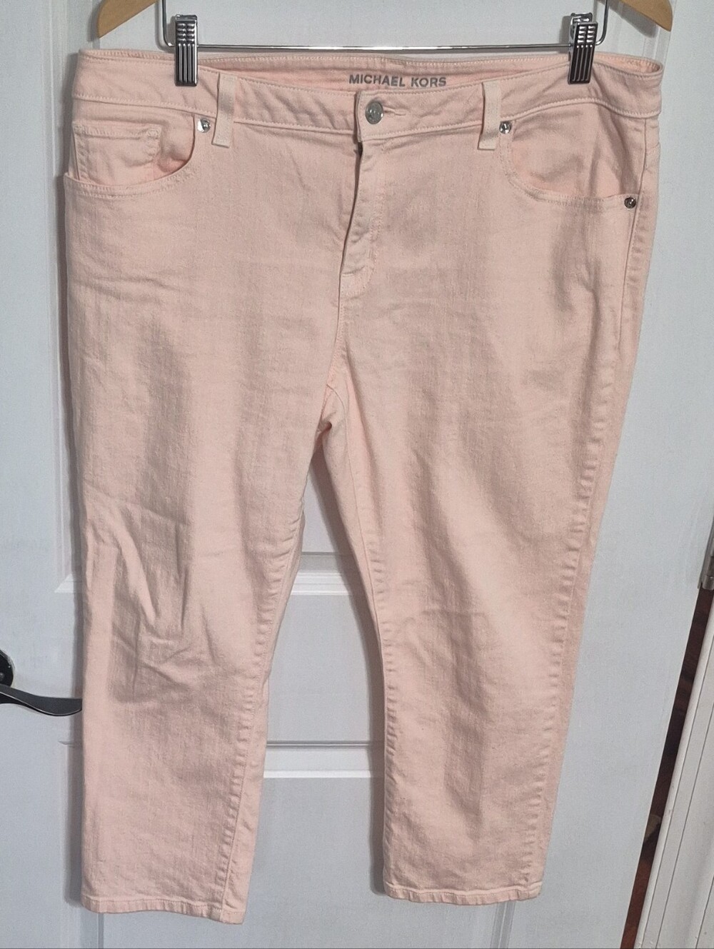 Michael Kors Light Blush Pink Cropped Skinny Jeans